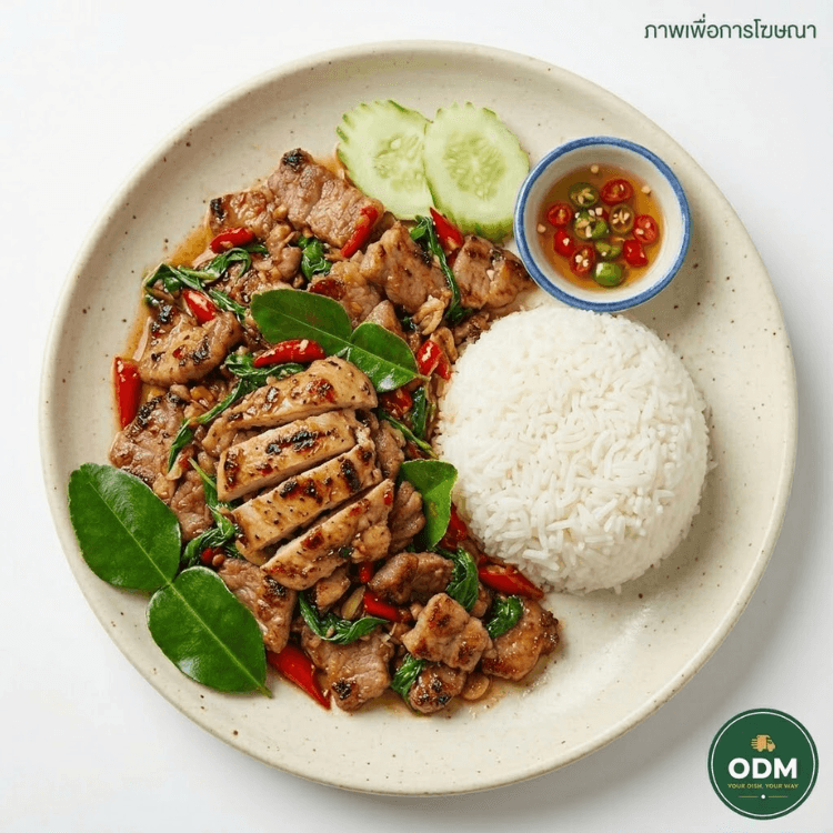 ข้าวกะเพราไก่ย่าง
